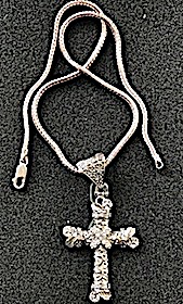 Sterling Silver Cross w/CZ - Spanish Style Sterling Silver Cross w/CZ - Spanish Style
